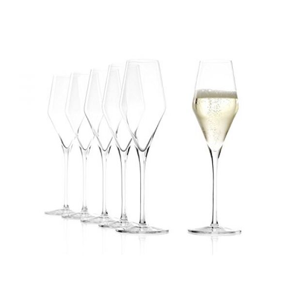 6 Stück Champagnergläser aus Kristallglas von Stölzle Lausitz