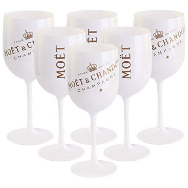 6 x Moët & Chandon Ice Imperial Champagner Acryl-Glas (Auch in Pink & Blau)