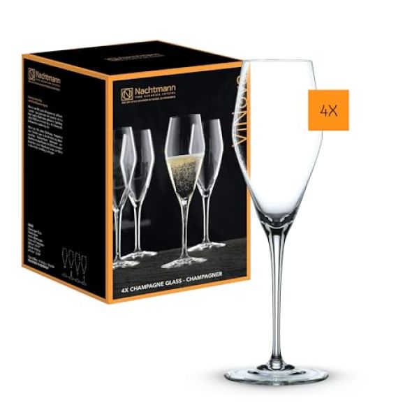4-teiliges Champagnerglas-Set aus Kristallglas von Spiegelau & Nachtmann