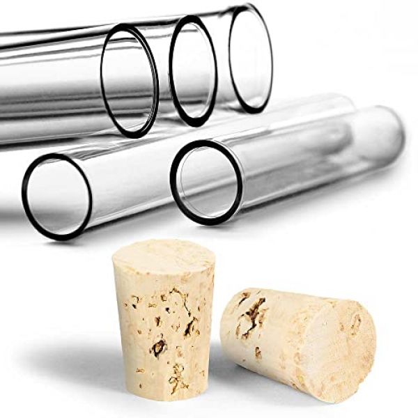 100 Kunststoff Reagenzgläser mit Naturkorken von Tuuters