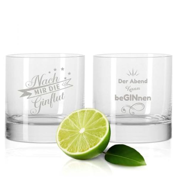2er Set Montana Gin-Gläser mit lustigen Motiven