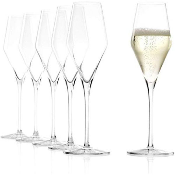 6 Stück Champagnergläser aus Kristallglas von Stölzle Lausitz