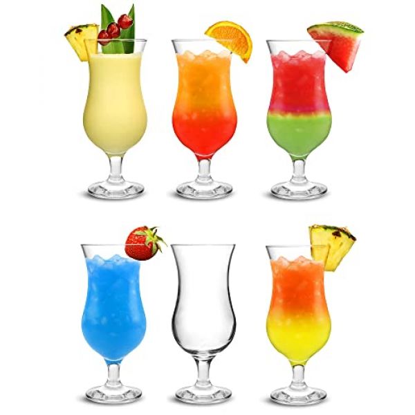 6 City Pina Colada Gläser in Hurricane-Form