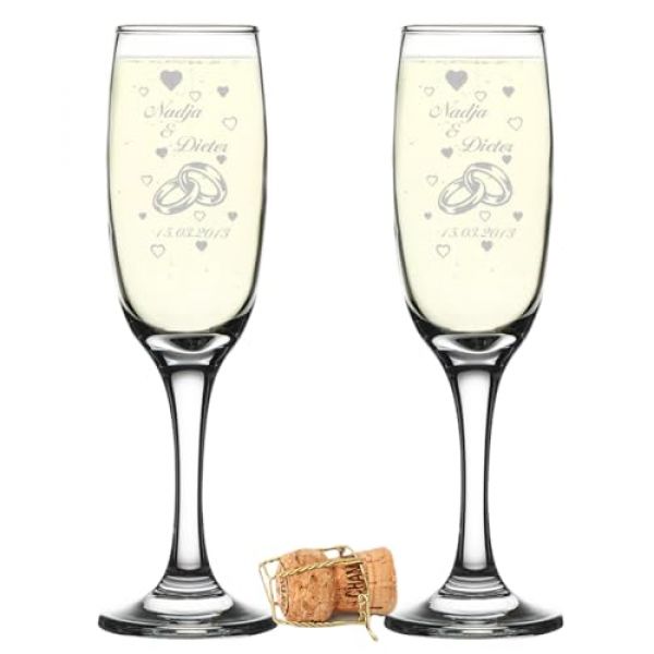 POLAR-EFFEKT Hochzeitssektgläser mit Ring-Motiv