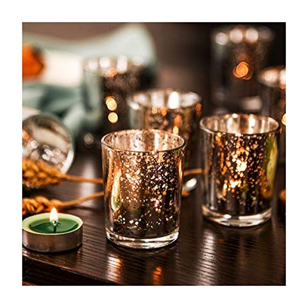 12 gefleckte Teelichter aus Glas von Supreme Lights