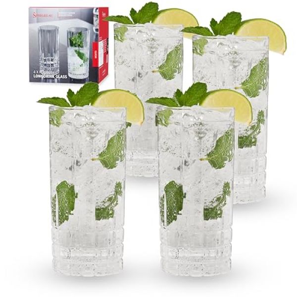 4-teiliges Longdrinkglas-Set aus Kristallglas von Spiegelau & Nachtmann