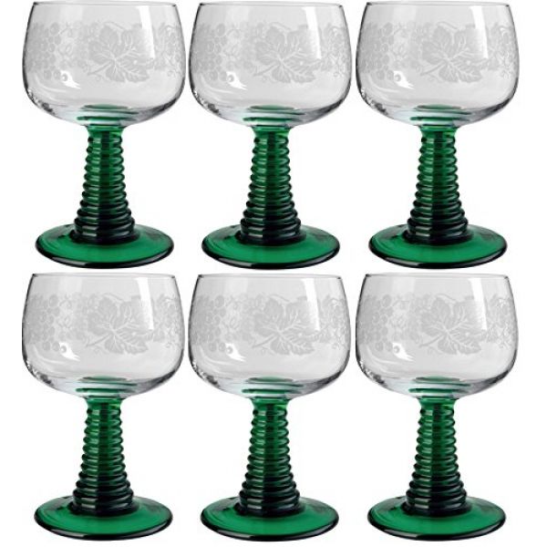6 x Weinrömer Jagst-Römergläser mit Weinlaub von Böckling